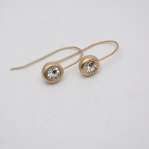 Chico's matte gold bezel cz ear wire earrings NEW no card